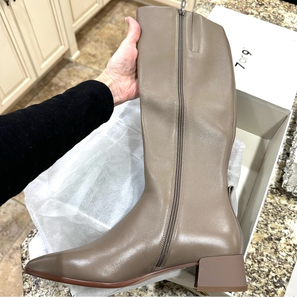 7or9 BOOT milk coffee KNEE HIGH women’s boot size 8 KHAKI 30mm height SHEEPSKIN - Picture 16 of 16